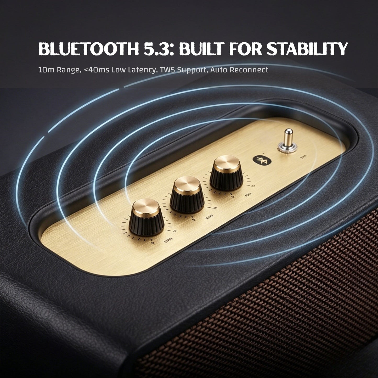 120W Hi-Fi Bluetooth Speaker - Premium Leather, Deep Bass, 360° Sound, 18H Playtime & Karaoke/Instrument for Immersive Home Listening, Lively Karaoke Nights, Music Practice