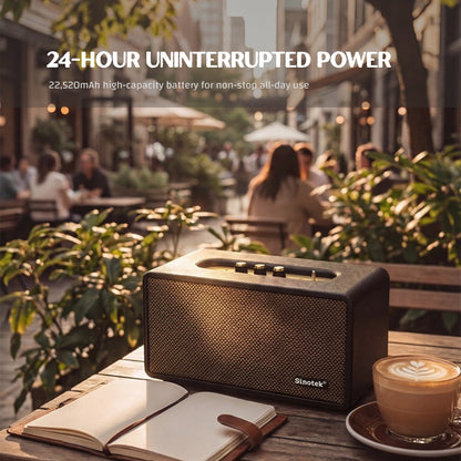 120W Hi-Fi Bluetooth Speaker - Premium Leather, Deep Bass, 360° Sound, 18H Playtime & Karaoke/Instrument for Immersive Home Listening, Lively Karaoke Nights, Music Practice
