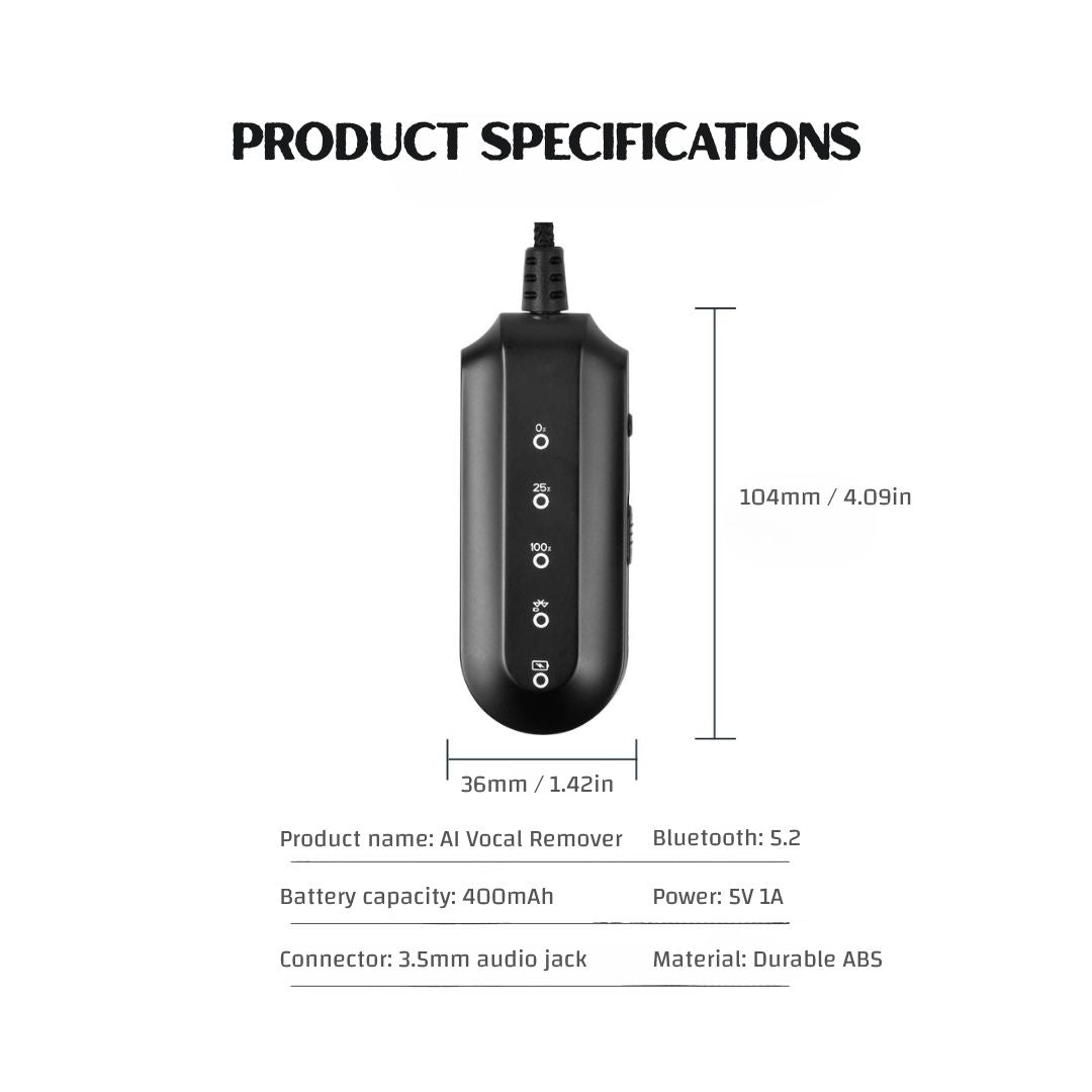 AI Vocal Remover Device - Plug Into Your Speakers and Turn It To Karaoke Machines | All Local/Online Audio & Music Videos Support