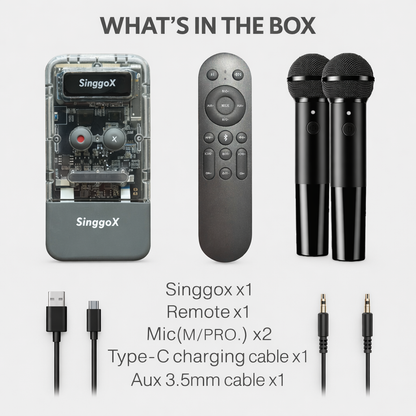 Plug-and-Play AI Vocal Remover Karaoke Processor - Instantly Transforms Any Song into Karaoke Through Your Powered Speakers, Home Audio Systems, Soundbars, or Car Audio | Real-Time Voice Cancellation, Bluetooth & FM & AUX Audio, Wireless Dual Microphones