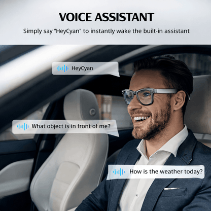 AI Smart Glasses with 8MP HD Camera, Dual-Mic Noise Reduction, Translation Support & Voice Assistant to Capture Life Hands-Free, Understand World, & Communicate Across Languages