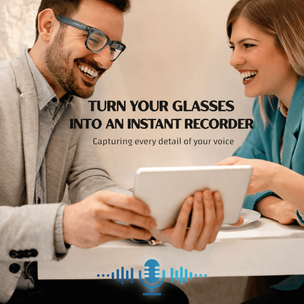 AI Smart Glasses with 8MP HD Camera, Dual-Mic Noise Reduction, Translation Support & Voice Assistant to Capture Life Hands-Free, Understand World, & Communicate Across Languages