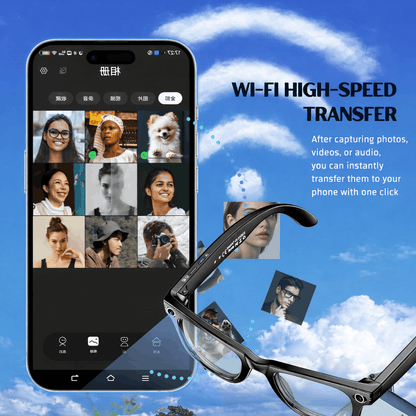 AI Smart Glasses with 8MP HD Camera, Dual-Mic Noise Reduction, Translation Support & Voice Assistant to Capture Life Hands-Free, Understand World, & Communicate Across Languages