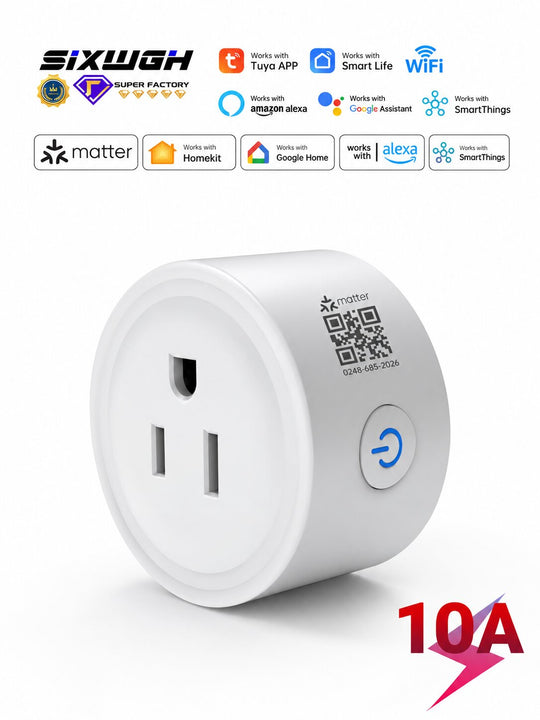 GX-SP13 Matter Wi-Fi Smart Plug for US Outlets | Cross-Platform Smart Control, Alexa Zero-Touch Setup | Turn Ordinary Appliances Smart with Voice, Remote &amp; Scheduled Control