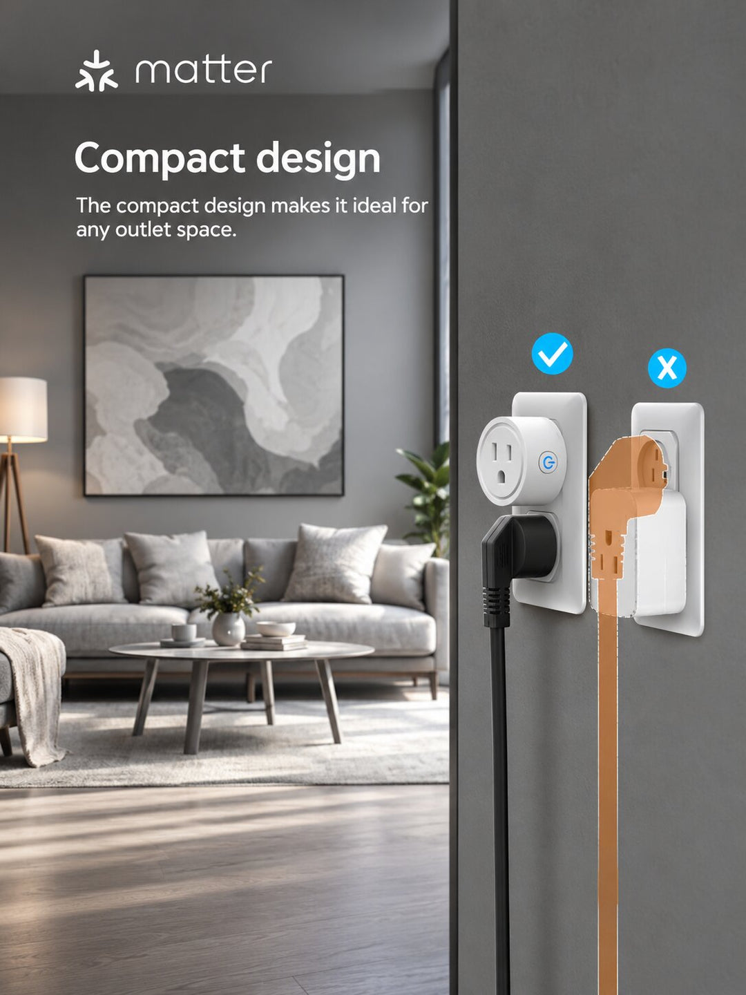 GX-SP13 Matter Wi-Fi Smart Plug for US Outlets | Cross-Platform Smart Control, Alexa Zero-Touch Setup | Turn Ordinary Appliances Smart with Voice, Remote &amp; Scheduled Control