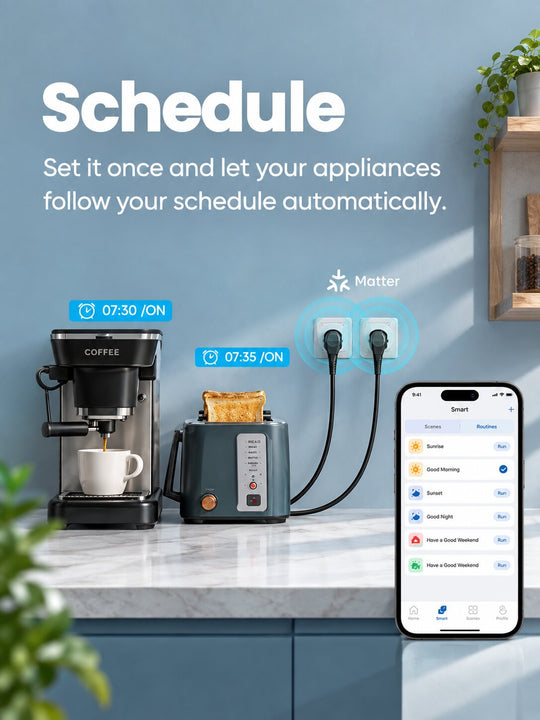 GX-SP13 Matter Wi-Fi Smart Plug for US Outlets | Cross-Platform Smart Control, Alexa Zero-Touch Setup | Turn Ordinary Appliances Smart with Voice, Remote &amp; Scheduled Control