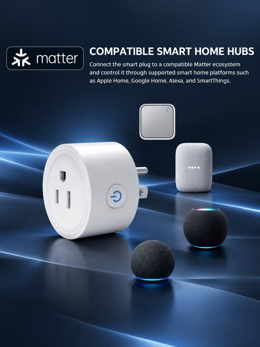 GX-SP13 Matter Wi-Fi Smart Plug for US Outlets | Cross-Platform Smart Control, Alexa Zero-Touch Setup | Turn Ordinary Appliances Smart with Voice, Remote &amp; Scheduled Control