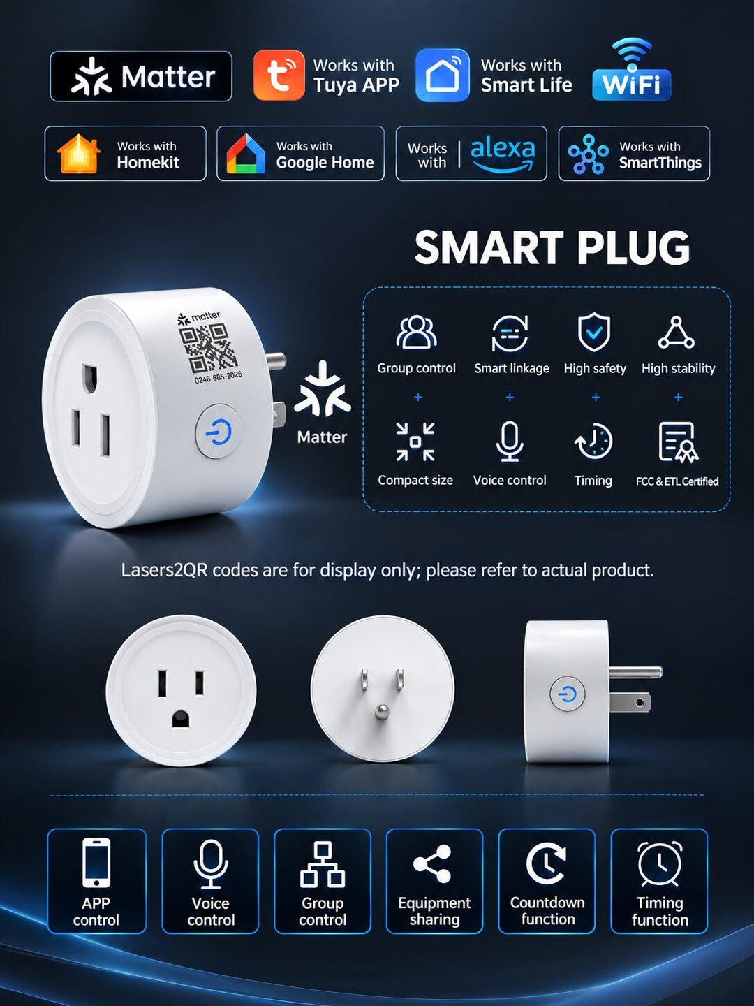 GX-SP13 Matter Wi-Fi Smart Plug for US Outlets | Cross-Platform Smart Control, Alexa Zero-Touch Setup | Turn Ordinary Appliances Smart with Voice, Remote &amp; Scheduled Control