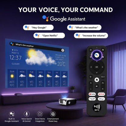 GX-SP03 Google TV (GTV) Smart Cinema Projector – Native 1080P, Google TV Certified, 1550 ANSI Lumens, Dolby Atmos & AI Auto Focus for Movies, Gaming, Concerts, and Karaoke Nights