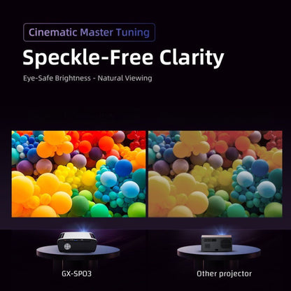 GX-SP03 Google TV (GTV) Smart Cinema Projector – Native 1080P, Google TV Certified, 1550 ANSI Lumens, Dolby Atmos & AI Auto Focus for Movies, Gaming, Concerts, and Karaoke Nights