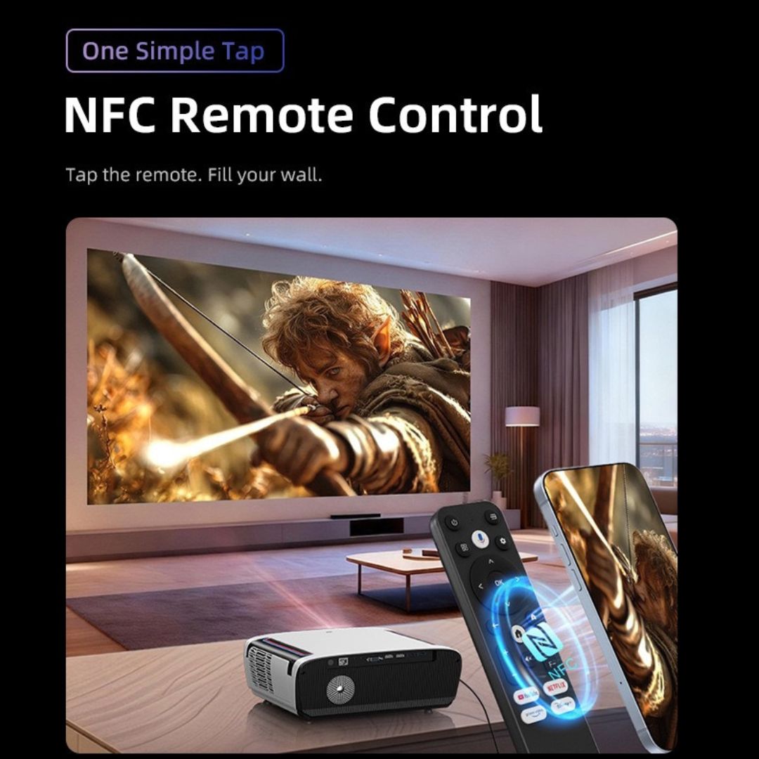 GX-SP03 Google TV (GTV) Smart Cinema Projector – Native 1080P, Google TV Certified, 1550 ANSI Lumens, Dolby Atmos & AI Auto Focus for Movies, Gaming, Concerts, and Karaoke Nights