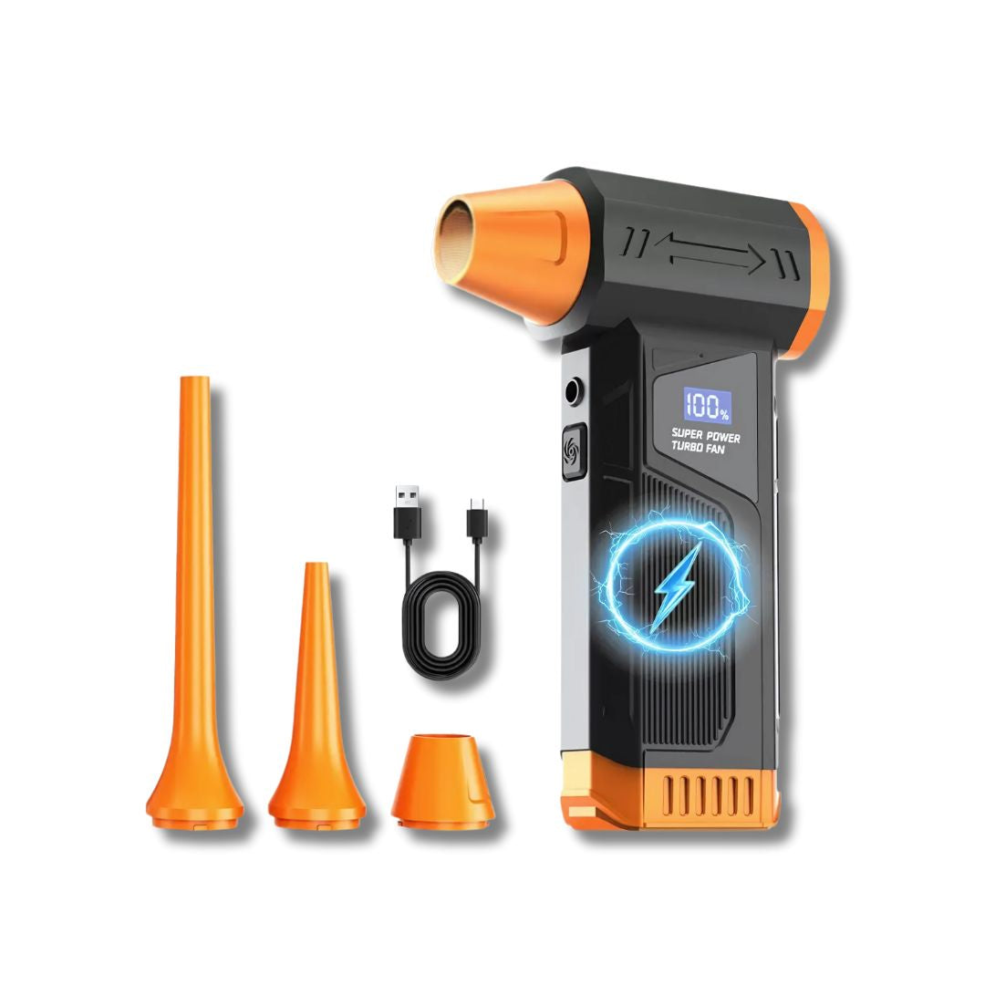 2025 New Handheld Turbo Electric Air Duster with Screen | 110,000RPM Brushless Motor | For Keyboards, Laptops, Computer Cases, Car Interiors, Home Corners, Furniture Gaps