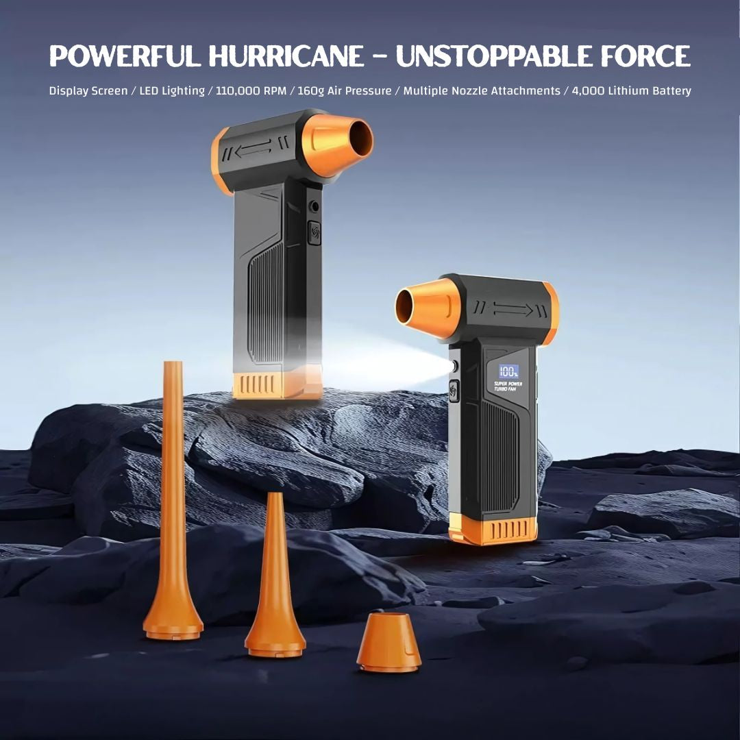 2025 New Handheld Turbo Electric Air Duster with Screen | 110,000RPM Brushless Motor | For Keyboards, Laptops, Computer Cases, Car Interiors, Home Corners, Furniture Gaps