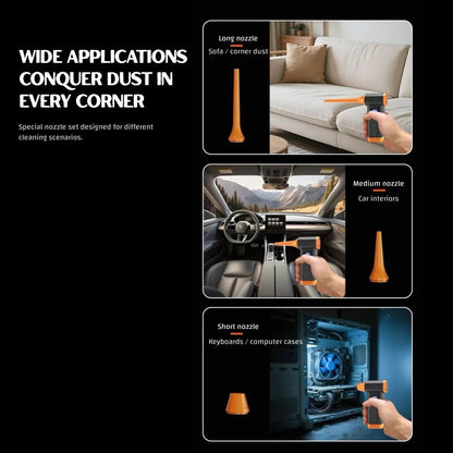 2025 New Handheld Turbo Electric Air Duster with Screen | 110,000RPM Brushless Motor | For Keyboards, Laptops, Computer Cases, Car Interiors, Home Corners, Furniture Gaps