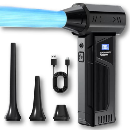 2025 New Handheld Turbo Electric Air Duster with Screen | 110,000RPM Brushless Motor | For Keyboards, Laptops, Computer Cases, Car Interiors, Home Corners, Furniture Gaps