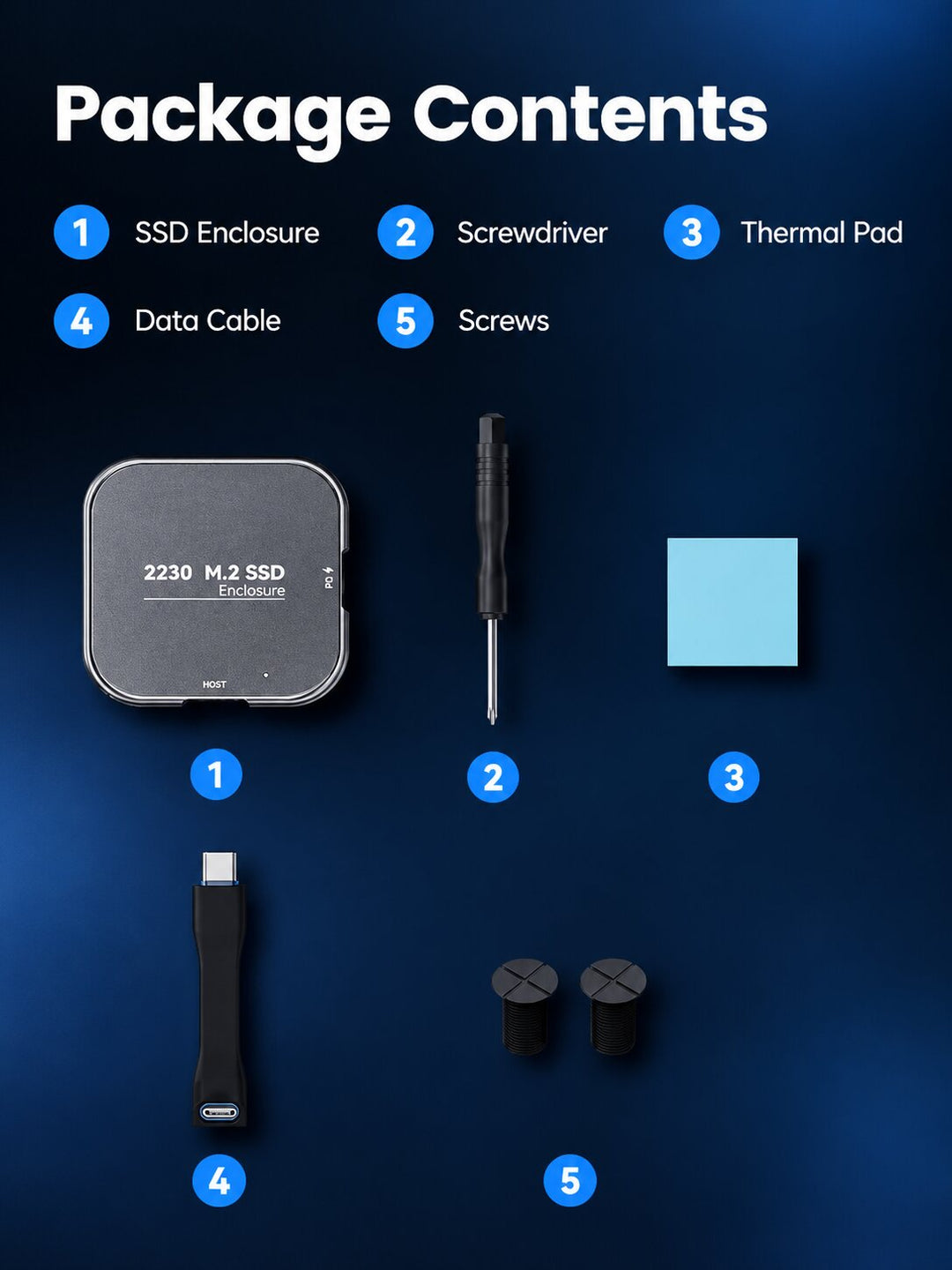 M.2 NVMe 2230 Magnetic SSD Enclosure - 10Gbps High-Speed Transfer, PD 100W Charging, ProRes 4K/60fps External Recording for iPhone 17/18, iPad, Android Phone, Laptop &amp; Steam Deck