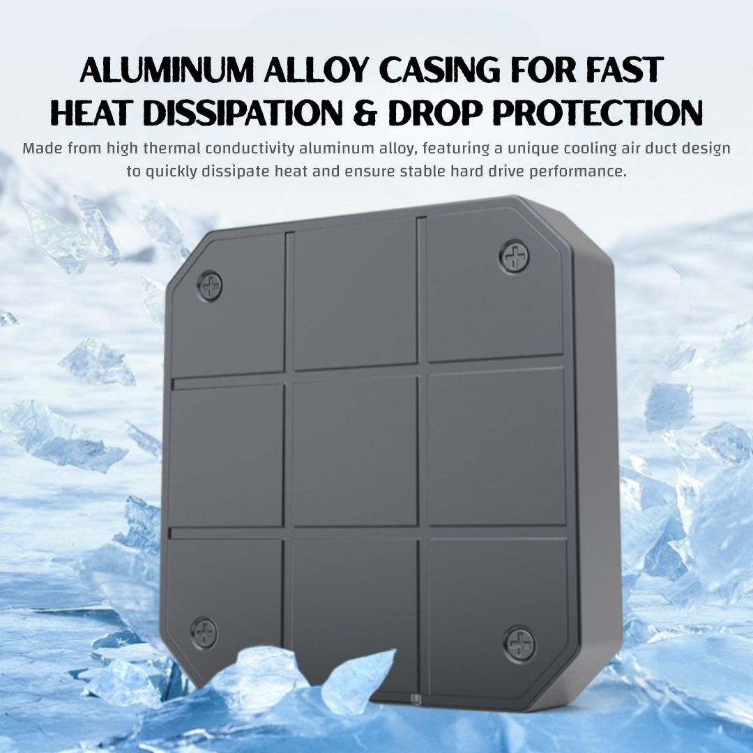 Magnetic M.2 SSD Enclosure / External SSD Case for iPhone & Android - 10Gbps USB 3.2 Gen 2 High-Speed Storage with Heat Dissipation & Drop Protection