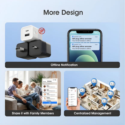 Tuya Smart USB Adapter Switch – Control Micro-USB / USB-C Powered Device Like Lamps, Chargers, or Fans via Mobile APP, Amazon Alexa, Google Home | WiFi & Zigbee Mini Power Controller