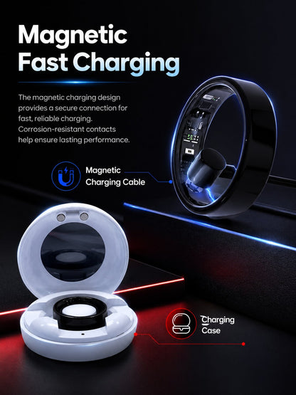 GX-SR22 Silent Vibration Smart Ring with Hands-Free Gesture Control, 24/7 Health Tracking, Stress Insights, Sleep Monitor, Daily Activity Tracking, and More for Work, Sleep, Fitness & Travel