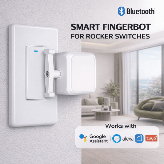 Tuya Bluetooth Fingerbot for Rocker Switch - Smart Button Pusher for ON/OFF Control, App & Voice Control, Timer Automation, Rechargeable Mini Switch Robot