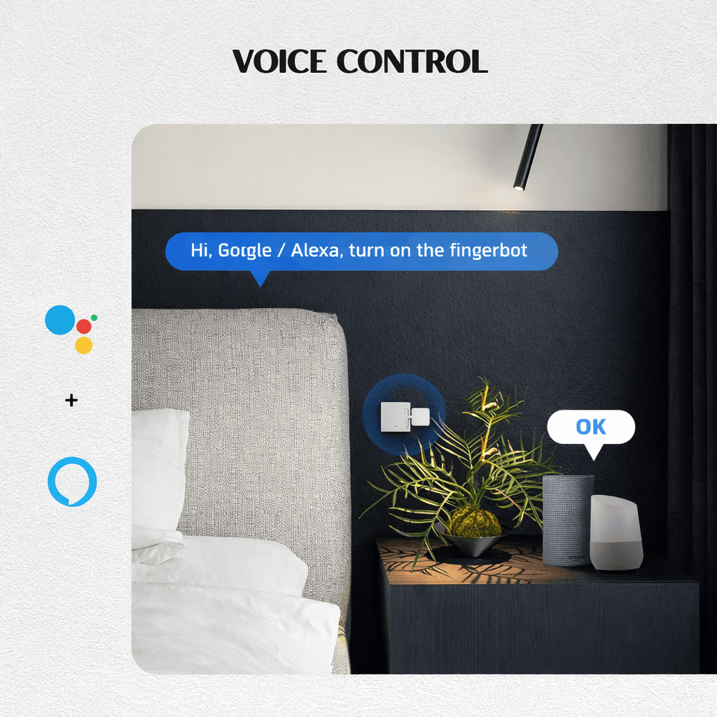 Tuya Bluetooth Fingerbot for Rocker Switch - Smart Button Pusher for ON/OFF Control, App & Voice Control, Timer Automation, Rechargeable Mini Switch Robot