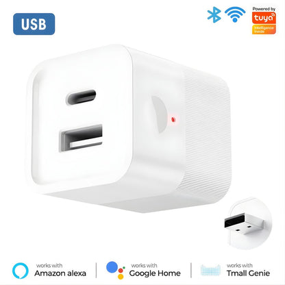 Tuya Smart USB Adapter Switch – Control Micro-USB / USB-C Powered Device Like Lamps, Chargers, or Fans via Mobile APP, Amazon Alexa, Google Home | WiFi & Zigbee Mini Power Controller