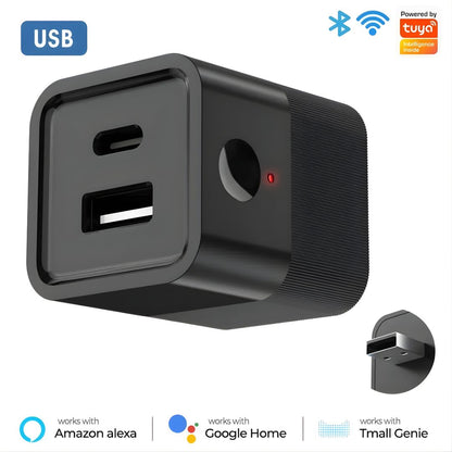 Tuya Smart USB Adapter Switch – Control Micro-USB / USB-C Powered Device Like Lamps, Chargers, or Fans via Mobile APP, Amazon Alexa, Google Home | WiFi & Zigbee Mini Power Controller