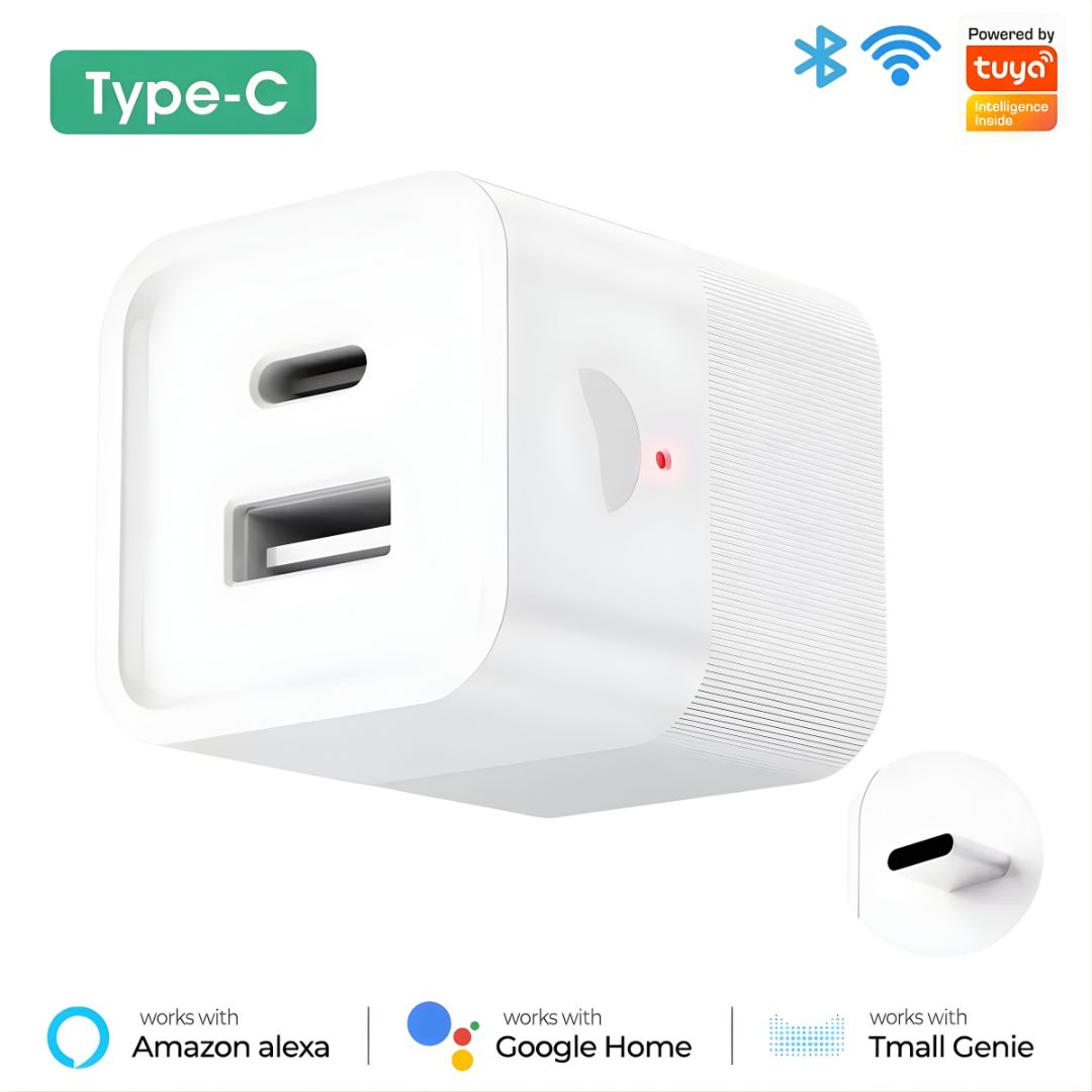 Tuya Smart USB Adapter Switch – Control Micro-USB / USB-C Powered Device Like Lamps, Chargers, or Fans via Mobile APP, Amazon Alexa, Google Home | WiFi & Zigbee Mini Power Controller