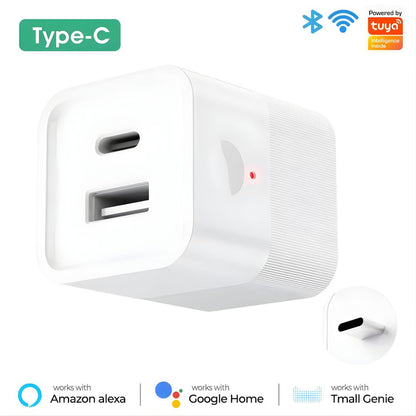 Tuya Smart USB Adapter Switch – Control Micro-USB / USB-C Powered Device Like Lamps, Chargers, or Fans via Mobile APP, Amazon Alexa, Google Home | WiFi & Zigbee Mini Power Controller